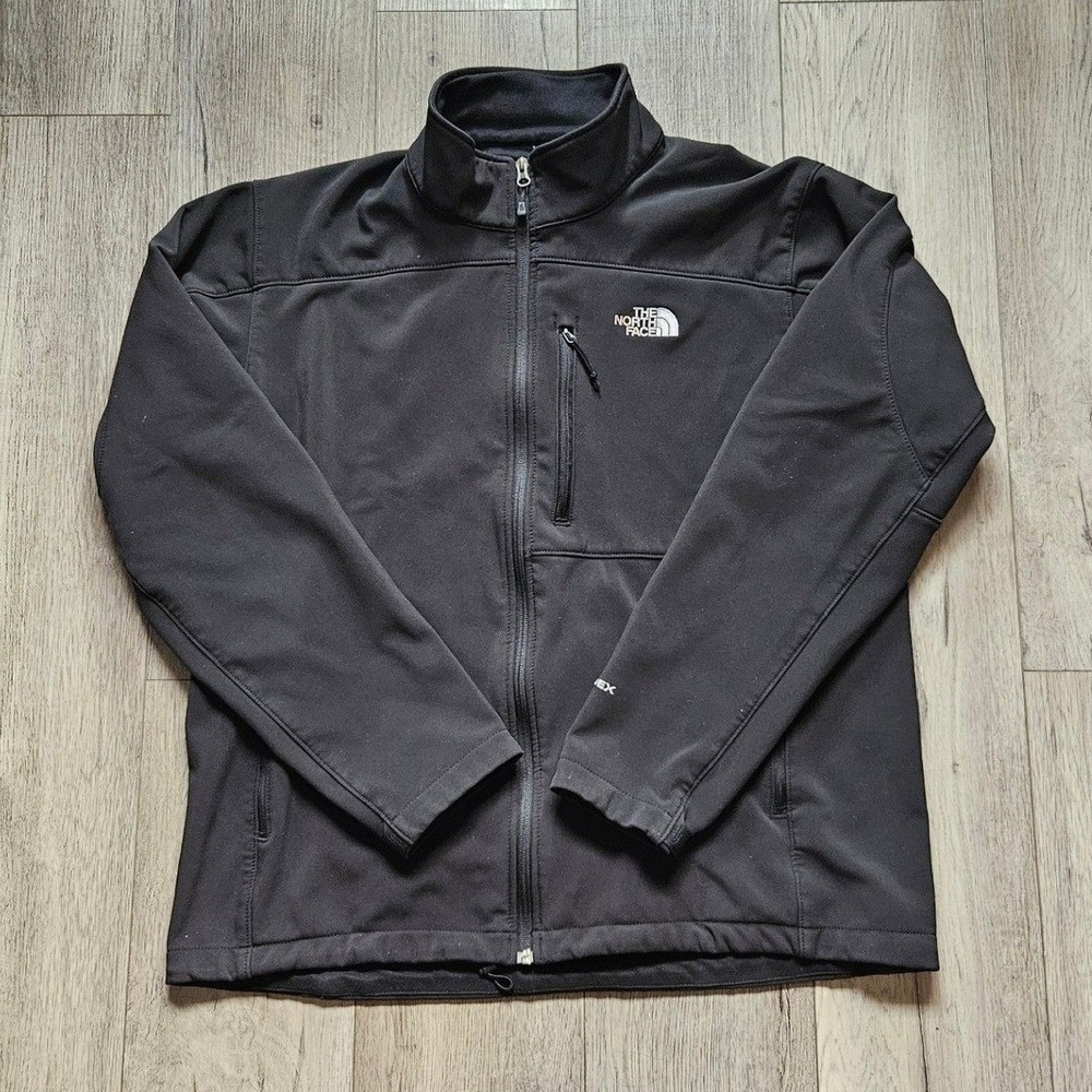 The North Face Apex Bionic Softshell Jacket Mens XL Black Full Zip Windproof T58